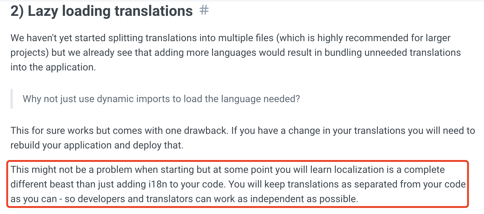 Why not just use dynamic imports to load the language needed